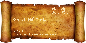 Kocsi Nándor névjegykártya